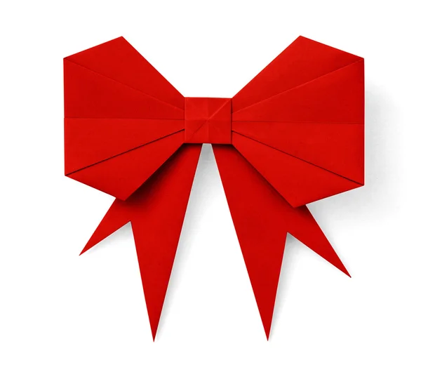 Red origami bow — Stock Photo, Image