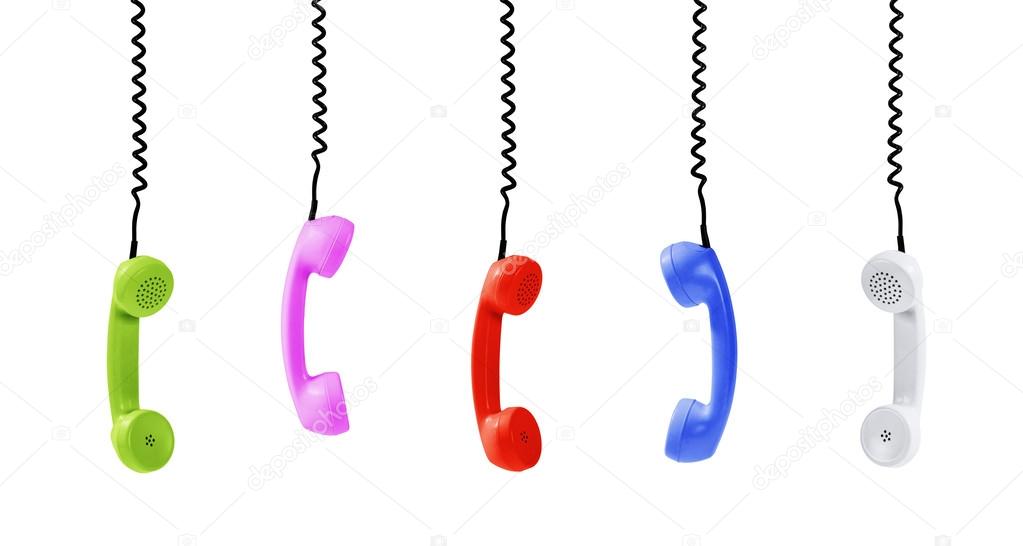 Colorful handsets -Clipping Path