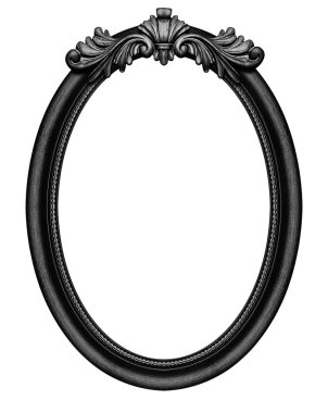 Siyah ahşap çerçeve beyaz arkaplanda izole edildi, kırpma yolu dahil