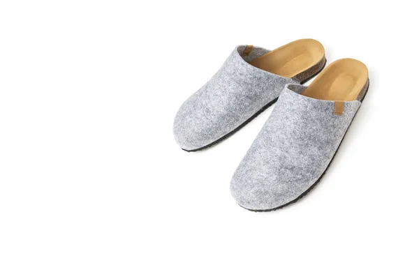 Pantofole Bagno Degli Uomini Sfondo Bianco — Foto Stock