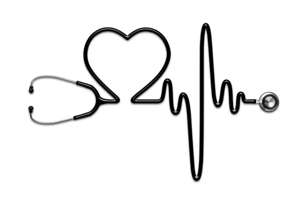Stethoscope Shape Heart Heart Beat Ekg — Stock Photo, Image