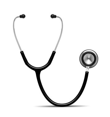 Stetoskop, tıbbi bakım sembolü, beyaz arkaplanda - kırpma yolu dahil