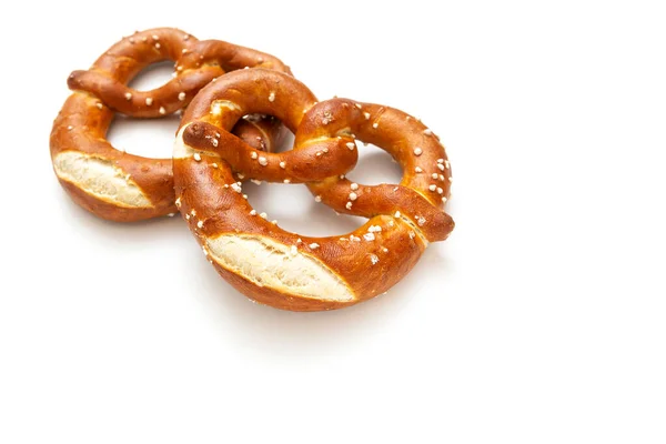 Homemade Pretzels Tasty Salty Snack Isolated White Background — Stok fotoğraf