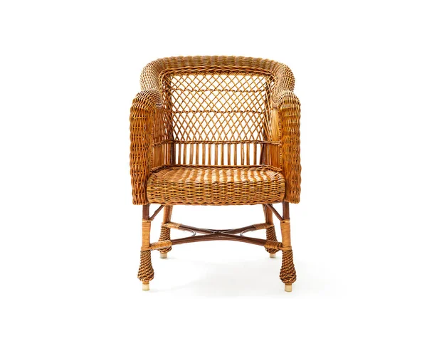 Elegant Comfortable Wicker Chair White Background — Stock Fotó