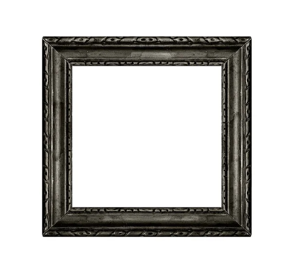 Old Wooden Black Picture Frame Isolated White Background Including Clipping Stock Picture