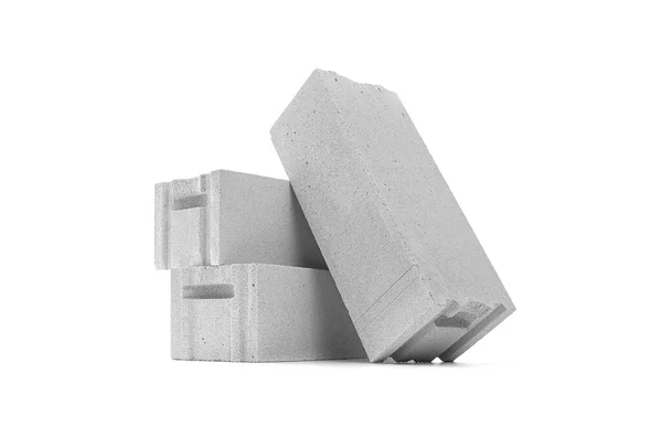 Foamed Lightweight Concrete Aerated Concrete Block Isolated White Background — Zdjęcie stockowe