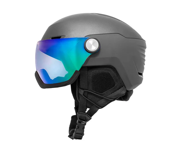 Winter Sports Helmet Modern Ski Helmet Sun Visor Isolated White — Stockfoto