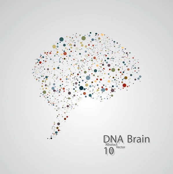 Estructura molecular en forma de cerebro — Vector de stock