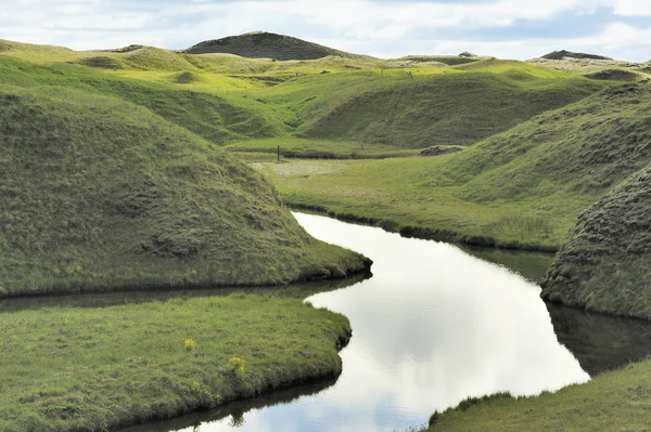 Río cruzar el campo de lava en Eldhraun —  Fotos de Stock