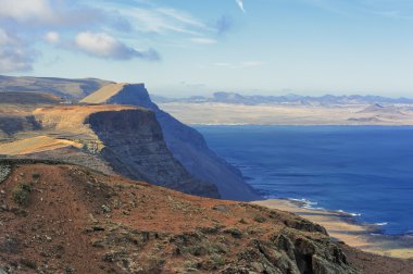 Sahil risco de famara, lanzarote, Kanarya Adaları, İspanya