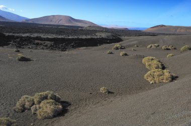 siyah volkanik kum timanfaya Milli Park, lanzarote Adası