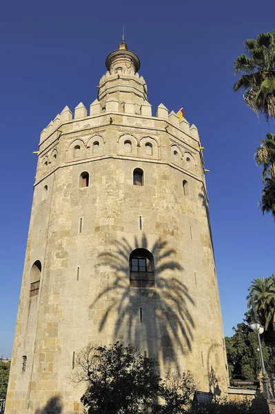 Torre del oro (altın kuleye), Sevilla, İspanya — Stok fotoğraf