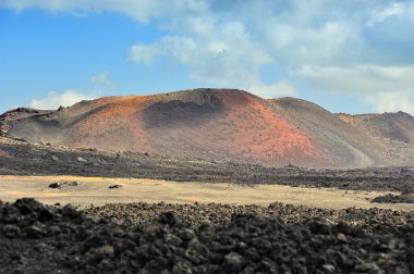 lav duvar ve volkan timanfaya Milli Park, lanzarote Isla