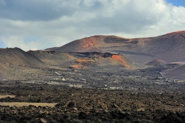 wild volcanic desert at Timanfaya National Park, Lanzarote Islan clipart