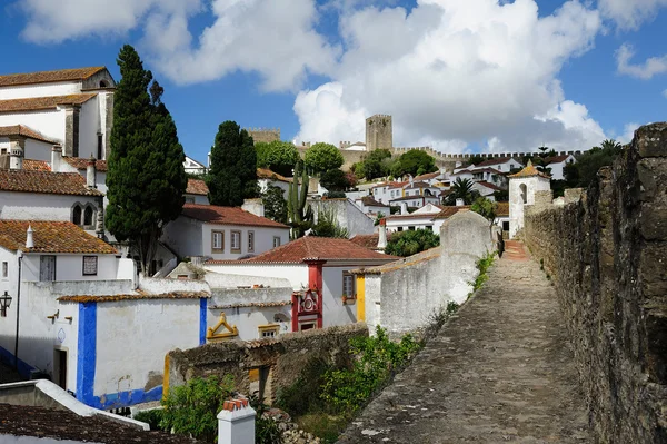 Ciudad dentro de las murallas del castillo, Obidos, Portugal —  Fotos de Stock