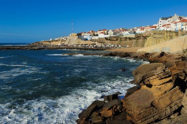 Portekiz kıyısında üzerinde Ericeira harbor