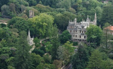 quinta da regaleira, sintra, Portekiz havadan görünümü
