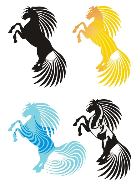 Horse icons. Horse rising on racks — Stock Vector