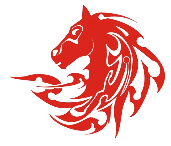 Symbole de tête de cheval flamboyant tribal, vecteur — Image vectorielle