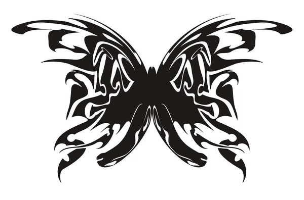 Mariposa tribal tatuaje — Archivo Imágenes Vectoriales