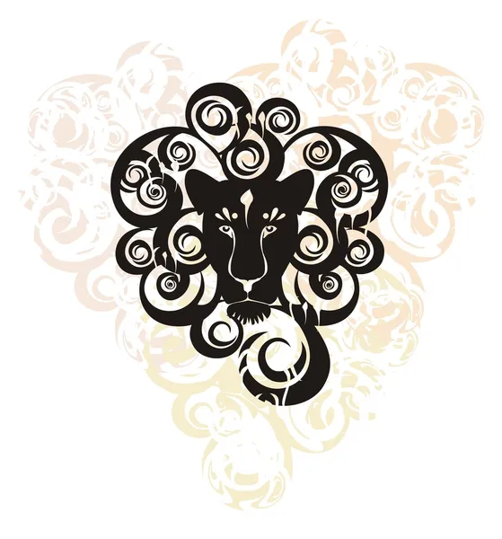 Dekorativa lejonhuvud — Stock vektor