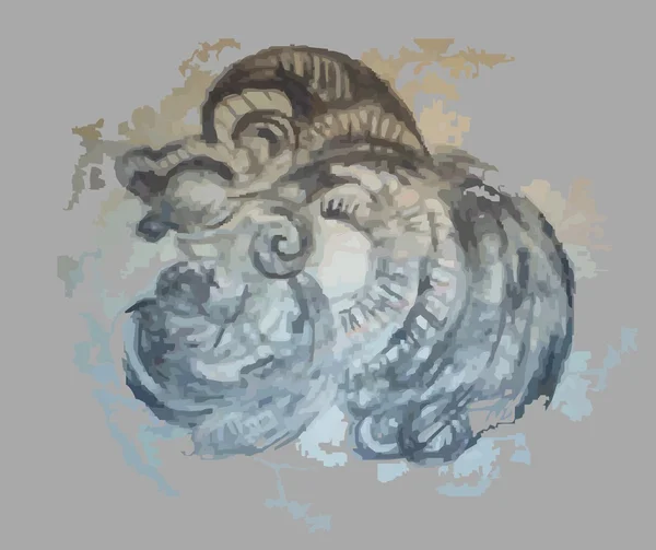 Fond gris avec poisson décoratif — Image vectorielle