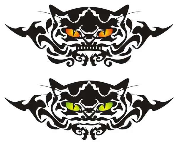 Ojos de gato tribales — Vector de stock