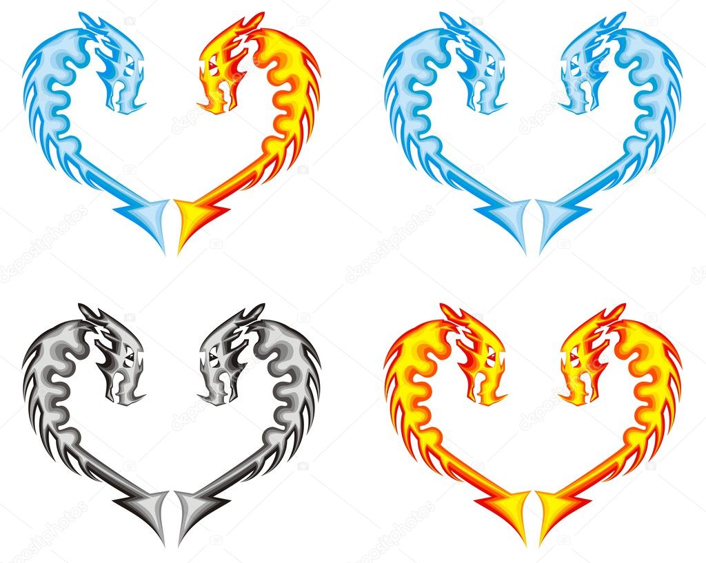Dragon heart. Fire, water, ashes