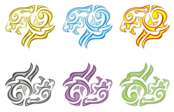 Symboles de tête de lion tribale — Image vectorielle