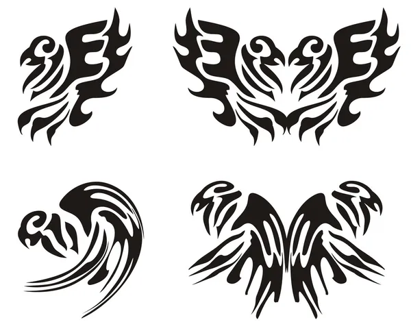 Ikonen von Adler und Papagei — Stockvektor