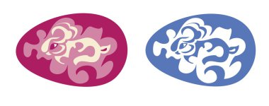 bir tavşan ile süslü Paskalya yortusu yumurta