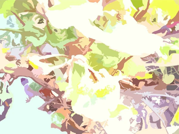 Абстрактний Квітковий Фон Текстилю Або Шпалер Помаранчевий Зелено Жовтий Рослинний — стоковий вектор