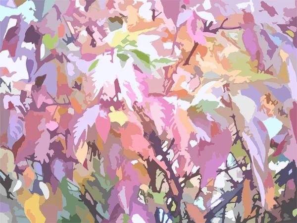 Многоцветный Осенний Растительный Мотив Фонов Текстур Яркая Листва Праздников Событий — стоковый вектор