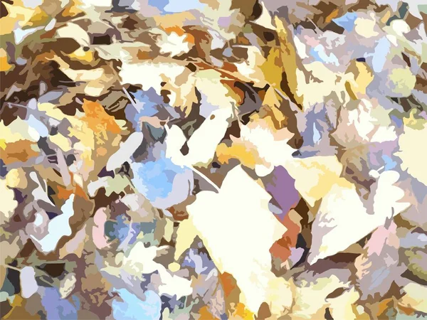 Цветные Опавшие Листья Фона Текстур Отпечатков Опухшие Сухие Листья Распухшая — стоковый вектор