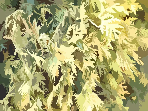 Vibrante Sfondo Giallo Verde Tessuti Prodotti Tessuto Rami Luminosi Tui — Vettoriale Stock