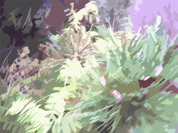 纺织品或墙纸绿色紫色色调的森林主题 在天空的背景下搜寻背景和纹理 壁纸和海报 印刷品 织物产品等 — 图库矢量图片
