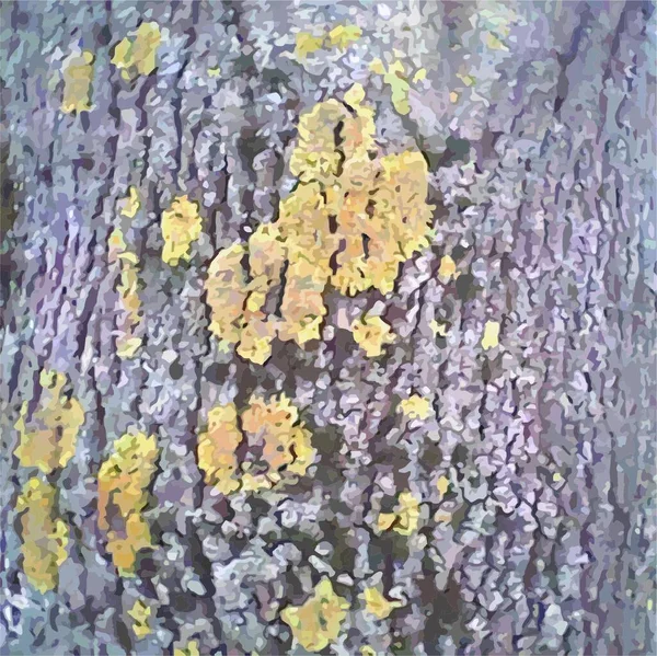 迷彩や織物のための木地の背景をテクスチャ 背景やテクスチャ プリントやファブリック製品 ポスター カバーなどのための灰色緑黄色の色調で苔で腐った木材を粉砕 — ストックベクタ