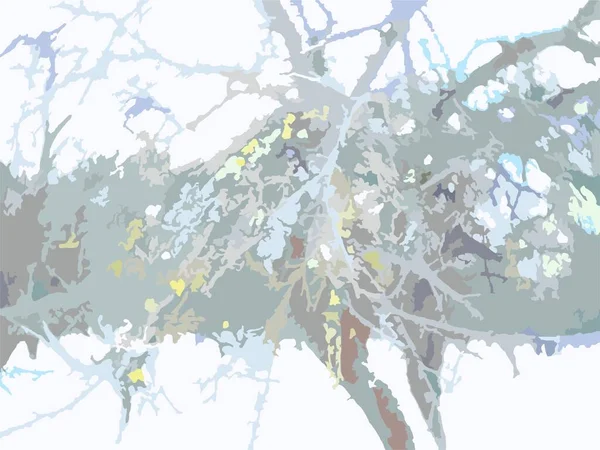 Χειμερινό Μοτίβο Σάπιο Δέντρο Για Ταπετσαρία Υφάσματα Μηλιά Βρύα Πρώτο — Διανυσματικό Αρχείο