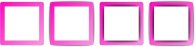 130402 sıcak pembe ve beyaz renk tam gölge kare app simge seti