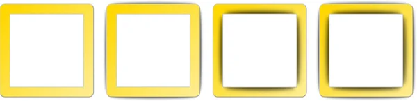 130402 goldene gelbe und weiße Farbe voller Schatten Quadrat App-Symbol-Set — Stockvektor