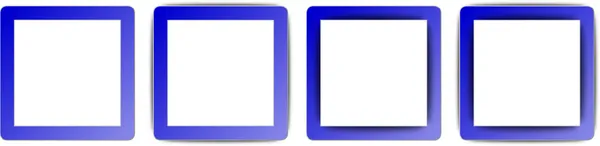 130402 Medium Blue and White Colour Full Shadow Square App Icon Set — Stock Vector