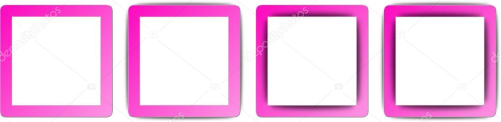 130402 Hot Pink and White Colour Full Shadow Square App Icon Set