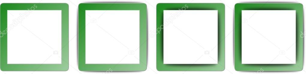 130402 Forest Green and White Colour Full Shadow Square App Icon Set
