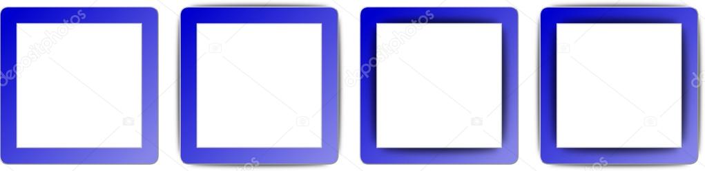 130402 Medium Blue and White Colour Full Shadow Square App Icon Set