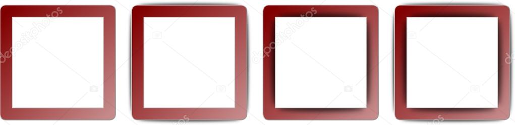 130402 Maroon Red and White Colour Full Shadow Square App Icon Set