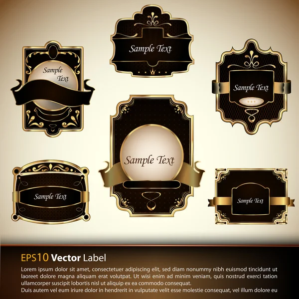 Vector set of luxury labels — Stock Vector
