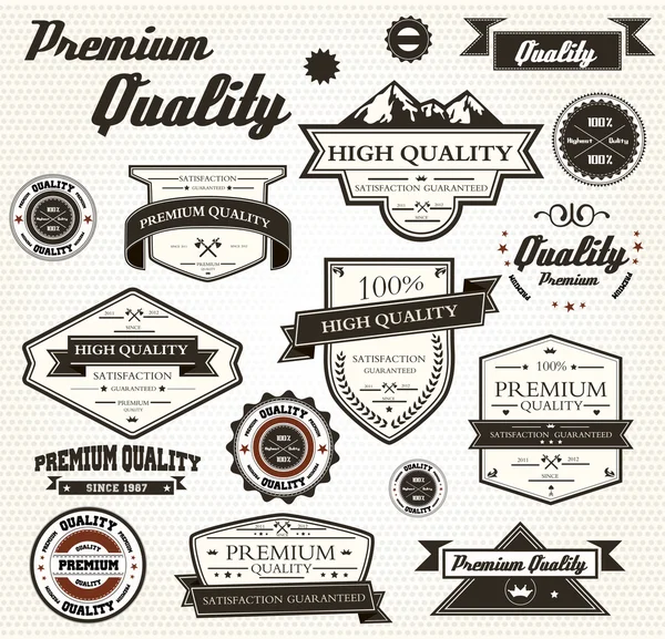 Etiquetas de calidad premium — Vector de stock