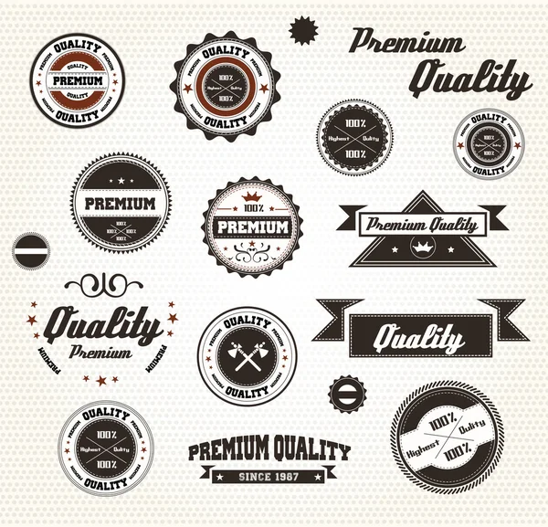 Premium Quality Labels — Stock Vector