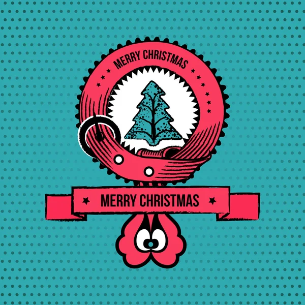 Noel etiket withchristmas ağacı — Stok Vektör