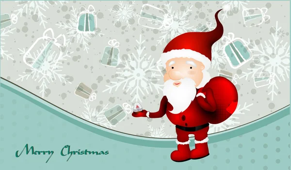 Carte de Noël Vintage avec le Père Noël — Image vectorielle